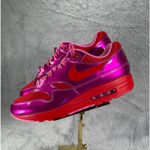 Nike Air Max 1 Premium Men's Sneakers Pink Red Size 13 Valentine's Rare - Picture 2 of 9